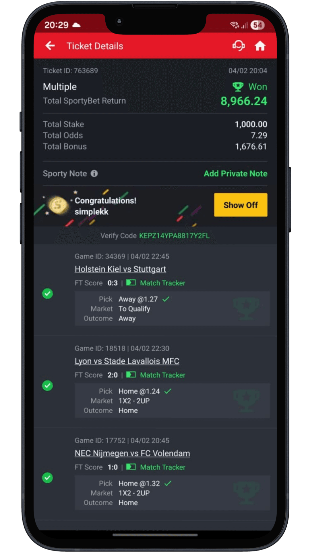 Stake Insider App on Phone 4